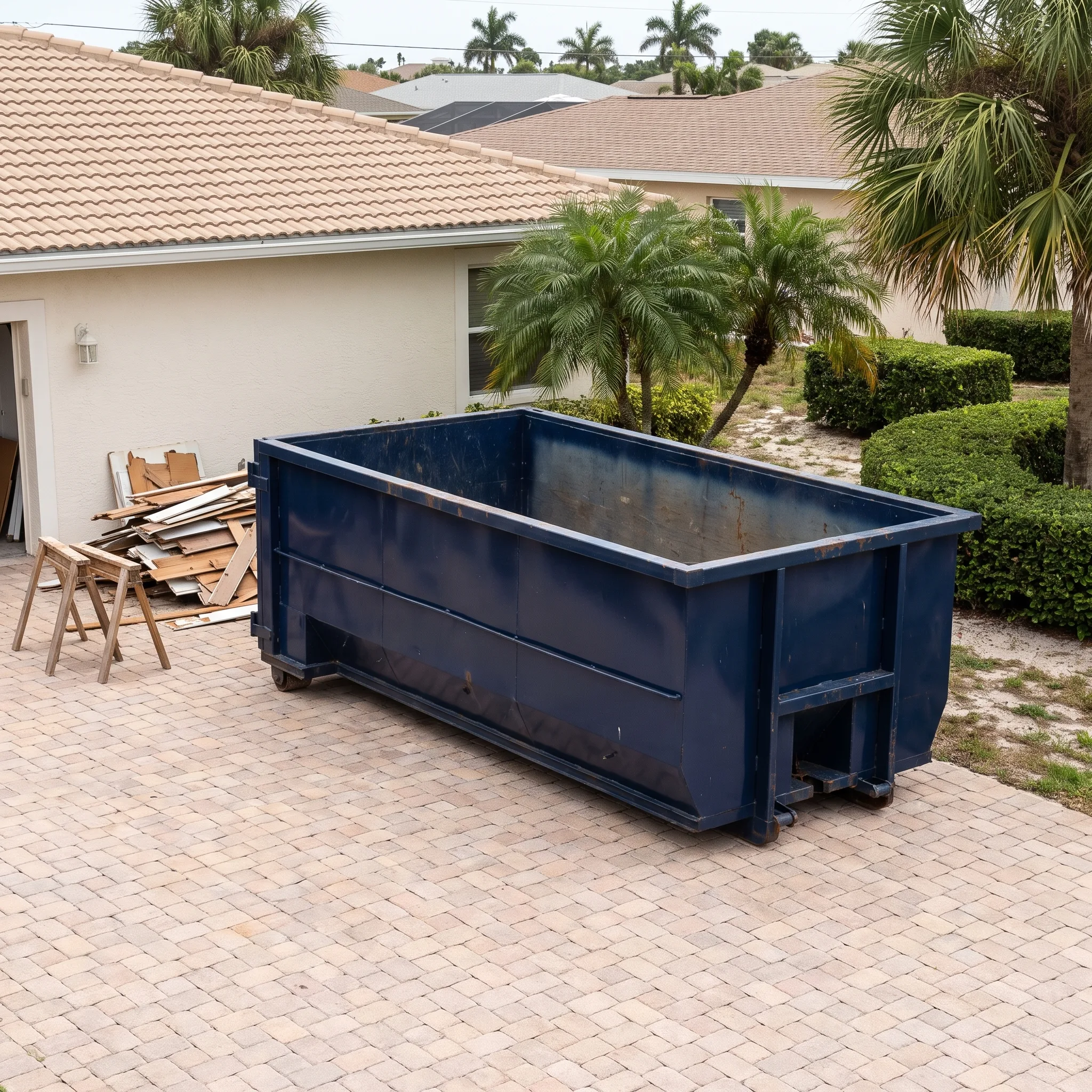 Dumpster on a Manatee County, FL job site